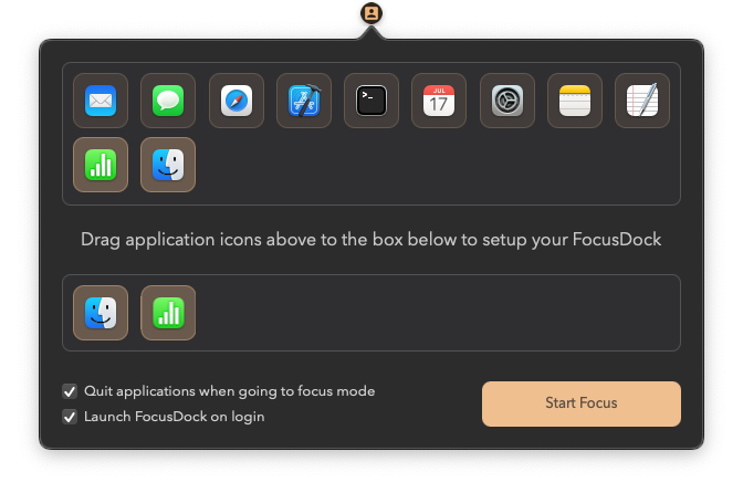 FocusDock macOS app